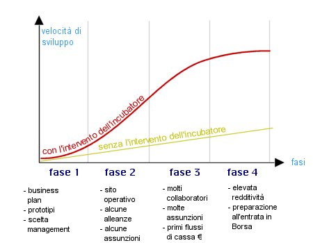 l'intervento degli incubatori accelera lo sviluppo dell'impresa